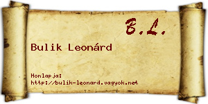 Bulik Leonárd névjegykártya