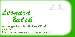 leonard bulik business card